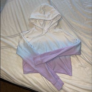 Cropped ombré hoodie